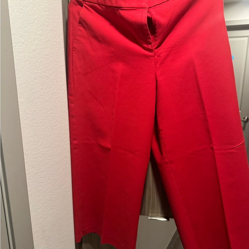 LOFT Red Ankle Cropped Pants